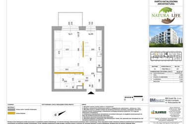Rzut - Mieszkanie na sprzedaż 2 pokoje o powierzchni 34,03 m² - numer H.57 w Osiedle Natura Life budynki GHI