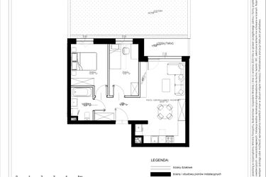 Rzut - Mieszkanie na sprzedaż 3 pokoje o powierzchni 53,73 m² - numer B39 w Osiedle pod Klonami "Klonowa 11"