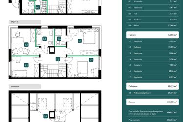 Rzut - Dom na sprzedaż 6 pokoi o powierzchni 163,32 m² - numer 10B w Spokojny Wilanów