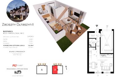 Rzut - Dom na sprzedaż 5 pokoi o powierzchni 126,24 m² - numer B2 w Zaciszny Ołtaszyn II