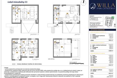 Rzut - Dom na sprzedaż 5 pokoi o powierzchni 182 m² - numer C1 w Osiedle Willa Park Cietrzewia