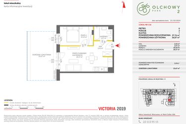 Rzut - Mieszkanie na sprzedaż 2 pokoje o powierzchni 37,76 m² - numer A.136 w Olchowy Park II