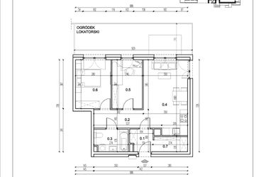 Rzut - Mieszkanie na sprzedaż 3 pokoje o powierzchni 56,48 m² - numer 7 w Łużycka 71