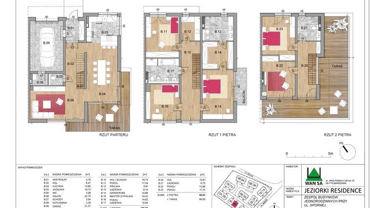 Rzut - Dom na sprzedaż 6 pokoi o powierzchni 254,24 m² - numer 4B w Jeziorki Residence