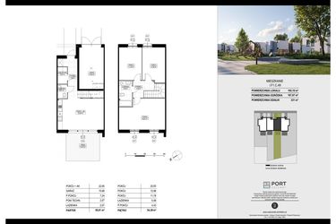 Rzut - Dom na sprzedaż 4 pokoje o powierzchni 105,19 m² - numer I.F1.C.49 w Port Drzewny