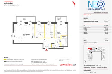 Rzut - Mieszkanie na sprzedaż 4 pokoje o powierzchni 76,54 m² - numer 28 w Neo Nova Ochota 6