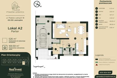 Rzut - Dom na sprzedaż 5 pokoi o powierzchni 169,02 m² - numer A2 w Aleja Ptaków Leśnych