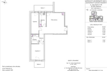 Rzut - Mieszkanie na sprzedaż 3 pokoje o powierzchni 70,52 m² - numer B1 – M1.6 w Primacasa