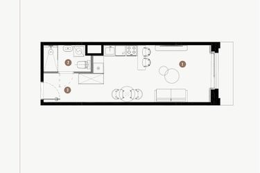 Rzut - Mieszkanie na sprzedaż 1 pokój o powierzchni 30,15 m² - numer B.02.10 w WIMA APARTMENTS
