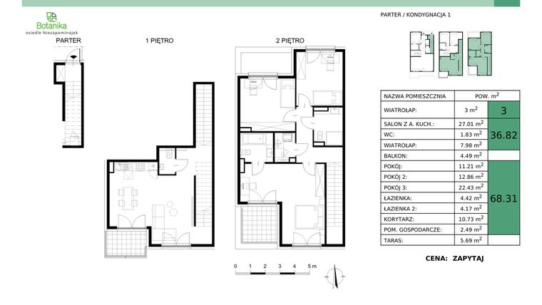 Rzut - Mieszkanie na sprzedaż 4 pokoje o powierzchni 108,13 m² - numer 4-M2 w Osiedle Niezapominajek