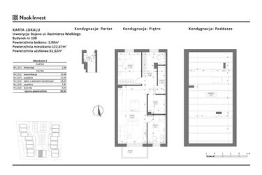 Rzut - Mieszkanie na sprzedaż 3 pokoje o powierzchni 61,62 m² - numer 10B w Bojano, ul. Kazimierza Wielkiego