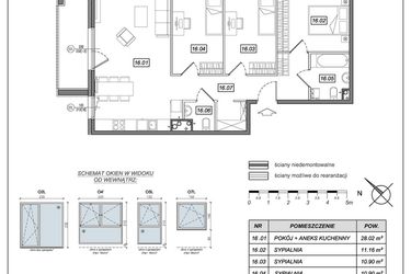 Rzut - Mieszkanie na sprzedaż 4 pokoje o powierzchni 80,3 m² - numer 8.A.16 w Urzeka bud. 8
