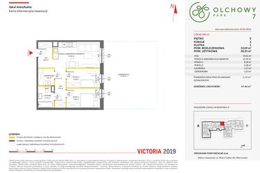 Rzut - Mieszkanie na sprzedaż 3 pokoje o powierzchni 52,09 m² - numer 12 w Olchowy Park VII