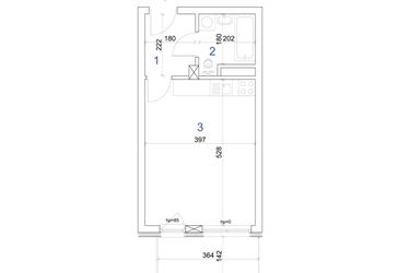 Rzut - Mieszkanie na sprzedaż 1 pokój o powierzchni 28,68 m² - numer 6A.35 w Mierzeja Wiślana etap IV