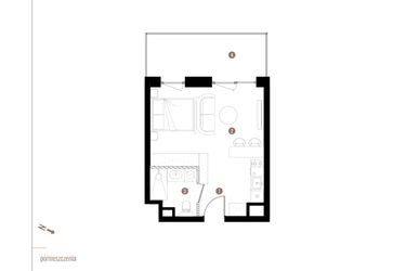 Rzut - Mieszkanie na sprzedaż 1 pokój o powierzchni 29,49 m² - numer A2.0.14 w Apartamenty Grundmanna