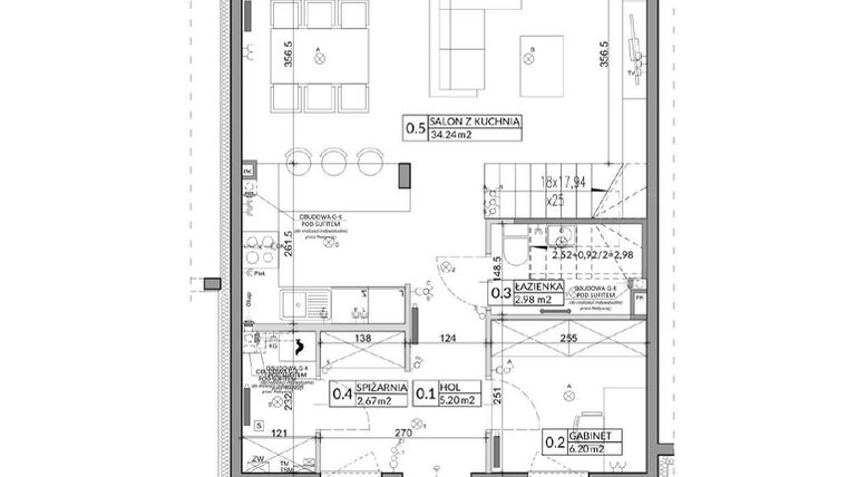 Rzut - Dom na sprzedaż 5 pokoi o powierzchni 109,04 m² - numer 4B w Miasto Ogród 5