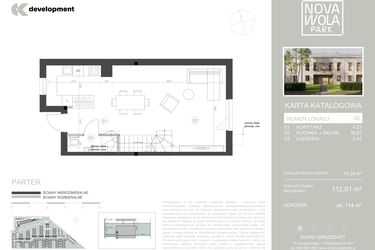 Rzut - Dom na sprzedaż 4 pokoje o powierzchni 112,81 m² - numer 4E w Nova Wola Park II