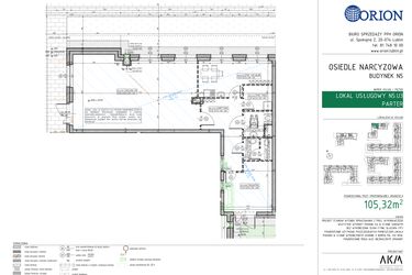 Rzut - Lokal użytkowy na sprzedaż 1 pokój o powierzchni 105,32 m² - numer N5.U3 w Osiedle Narcyzowe
