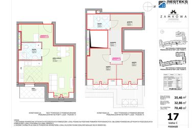Rzut - Mieszkanie na sprzedaż 3 pokoje o powierzchni 68,32 m² - numer C.17 w Kamienica Zamkowa