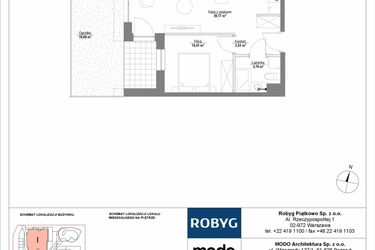 Rzut - Mieszkanie na sprzedaż 2 pokoje o powierzchni 37,5 m² - numer 0M02 w Początek Piątkowo bud. I