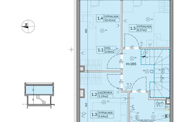Rzut - Dom na sprzedaż 4 pokoje o powierzchni 74,16 m² - numer 44 w Boska Ksawerowska 2 etap 3