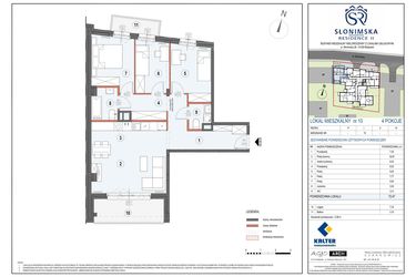 Rzut - Mieszkanie na sprzedaż 4 pokoje o powierzchni 72,47 m² - numer M10 w Słonimska Residence II