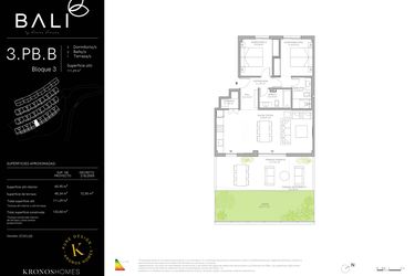 Rzut - Mieszkanie na sprzedaż 2 pokoje o powierzchni 65,95 m² - numer 35.3.BJ.B w Bali