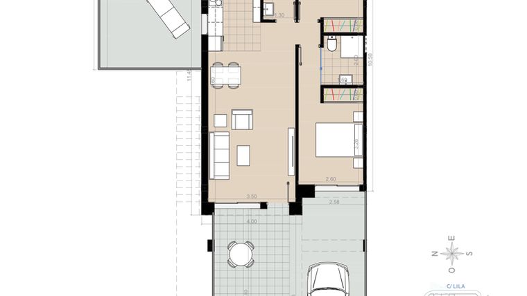 Rzut - Mieszkanie na sprzedaż 2 pokoje o powierzchni 181,7 m² - numer V4.2 w Residencial Nova II