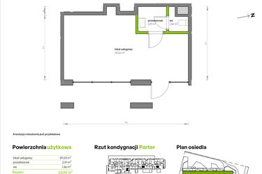 Rzut - Lokal użytkowy na sprzedaż 1 pokój o powierzchni 33,77 m² - numer U.3 w Unii Lubelskiej Vita
