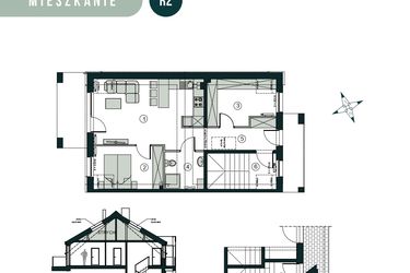 Rzut - Mieszkanie na sprzedaż 3 pokoje o powierzchni 66,28 m² - numer R2 w Aleja Wiśniowa Pogórze
