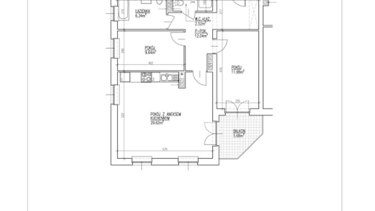 Rzut - Mieszkanie na sprzedaż 3 pokoje o powierzchni 72,14 m² - numer 13 w Północna 26