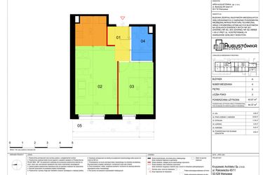 Rzut - Mieszkanie na sprzedaż 2 pokoje o powierzchni 43,57 m² - numer A4 w Augustówka Residence