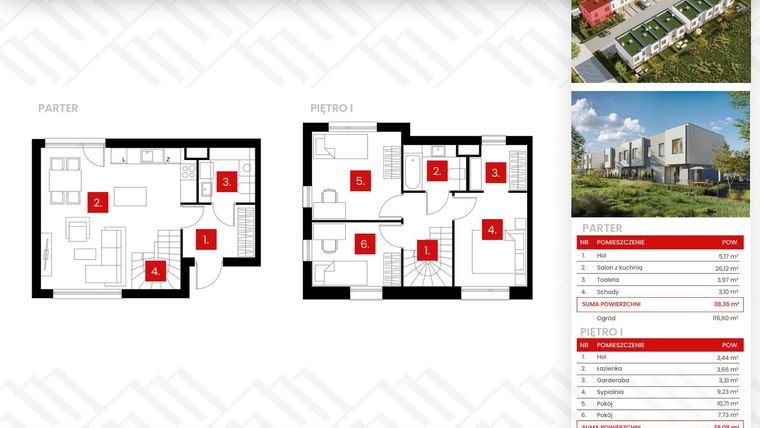 Rzut - Dom na sprzedaż 4 pokoje o powierzchni 76,44 m² - numer 14_1 w Osiedle Zakątek Nadrzeczna