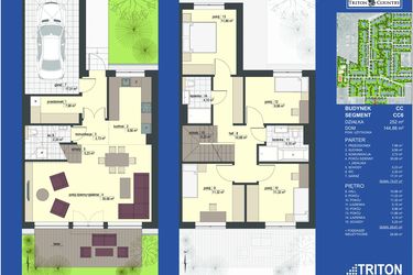 Rzut - Dom na sprzedaż 5 pokoi o powierzchni 144,88 m² - numer CC6 w Triton Country