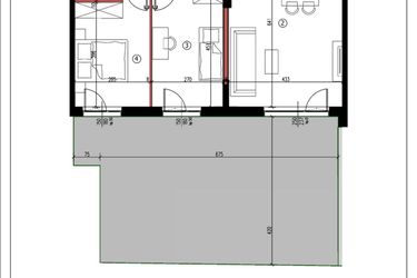 Rzut - Mieszkanie na sprzedaż 3 pokoje o powierzchni 64,83 m² - numer 12 w Andersa 3