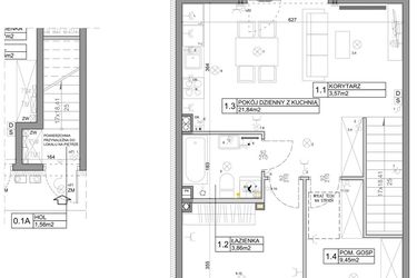 Rzut - Mieszkanie na sprzedaż 3 pokoje o powierzchni 58,82 m² - numer 14 w Manufaktura Marki 2