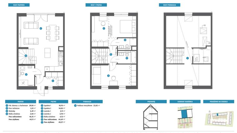 Rzut - Dom na sprzedaż 3 pokoje o powierzchni 90,84 m² - numer 2b w Leszczyńskiego 25