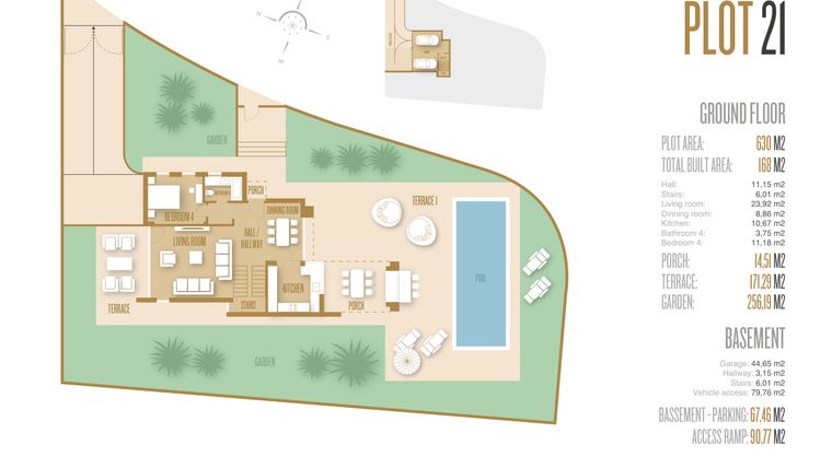 Rzut - Dom na sprzedaż 4 pokoje o powierzchni 168 m² - numer 0-27 w Domy w Kartagenie - 76726108
