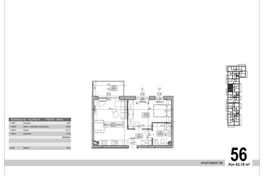 Rzut - Mieszkanie na sprzedaż 2 pokoje o powierzchni 43,18 m² - numer A.9.M.56 w Sobola Biel A9