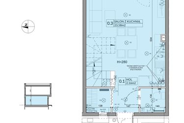 Rzut - Dom na sprzedaż 3 pokoje o powierzchni 61,95 m² - numer 3 w Boska Ksawerowska 2