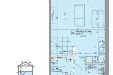 Rzut - Dom na sprzedaż 4 pokoje o powierzchni 77,99 m² - numer 33B w Osiedle Słoneczne etap IV