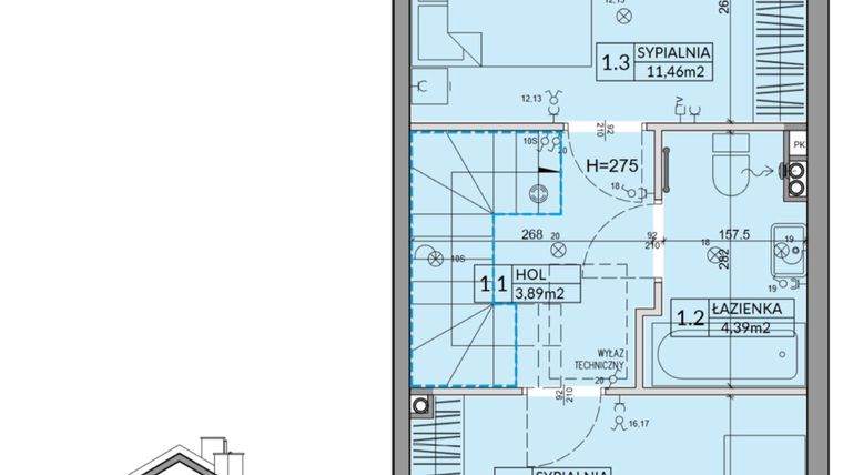 Rzut - Dom na sprzedaż 3 pokoje o powierzchni 65,83 m² - numer 24B w Nova Magdalenka 7
