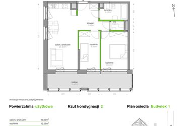 Rzut - Mieszkanie na sprzedaż 3 pokoje o powierzchni 58,85 m² - numer SV/09 w Sikorskiego Vita