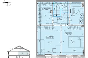 Rzut - Dom na sprzedaż 3 pokoje o powierzchni 68,6 m² - numer 43B w Ogrody Przyjaciół 5 etap IV