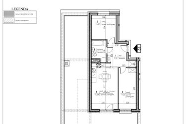Rzut - Mieszkanie na sprzedaż 3 pokoje o powierzchni 51,42 m² - numer B4.33 w Osiedle Dolina Cisów - bud. B4 i B5