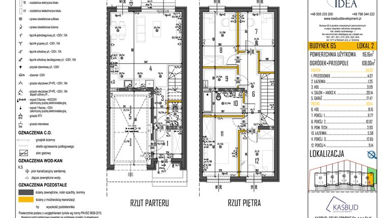 Rzut - Dom na sprzedaż 5 pokoi o powierzchni 116,16 m² - numer 65-L2 w Osiedle Idea etap I