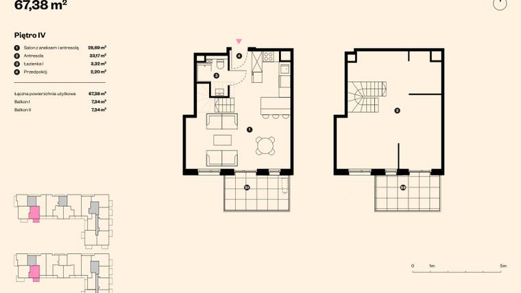 Rzut - Mieszkanie na sprzedaż 3 pokoje o powierzchni 67,38 m² - numer 72 w Sołtysowska
