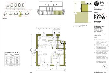 Rzut - Mieszkanie na sprzedaż 3 pokoje o powierzchni 66,84 m² - numer DI.7a w Sady Stachowo etap II