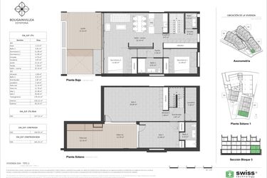 Rzut - Mieszkanie na sprzedaż 3 pokoje o powierzchni 60 m² - numer 34 w Bougainvillea - Estepona