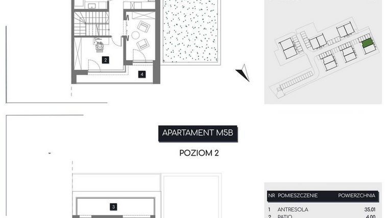 Rzut - Mieszkanie na sprzedaż 3 pokoje o powierzchni 109,08 m² - numer M5B w Rudava Park
